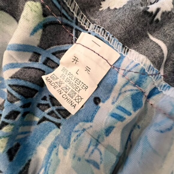 Tropical Tie Halter Mini Dress Blues Whites Backless Med / Lar NWT Stretch Beach - Picture 13 of 14